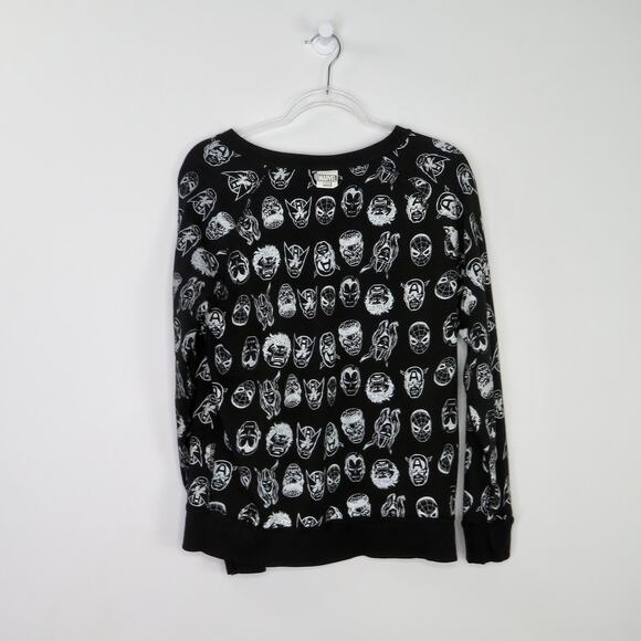 Marvel Super Hero Graphic Crewneck Sweatshirt Reversible Small Spiderman Hulk - Picture 13 of 14